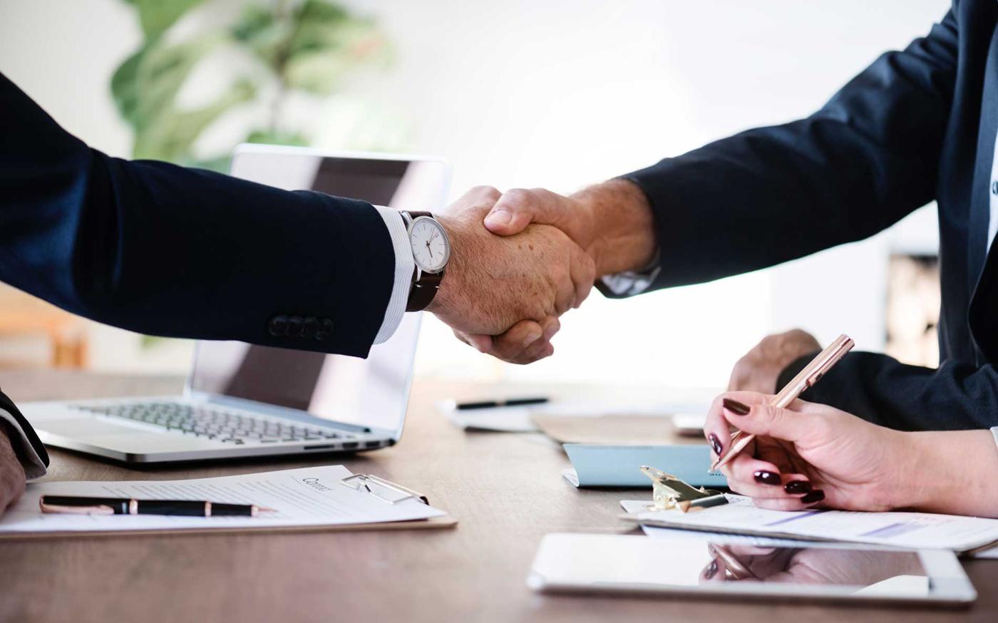 Business handshake.